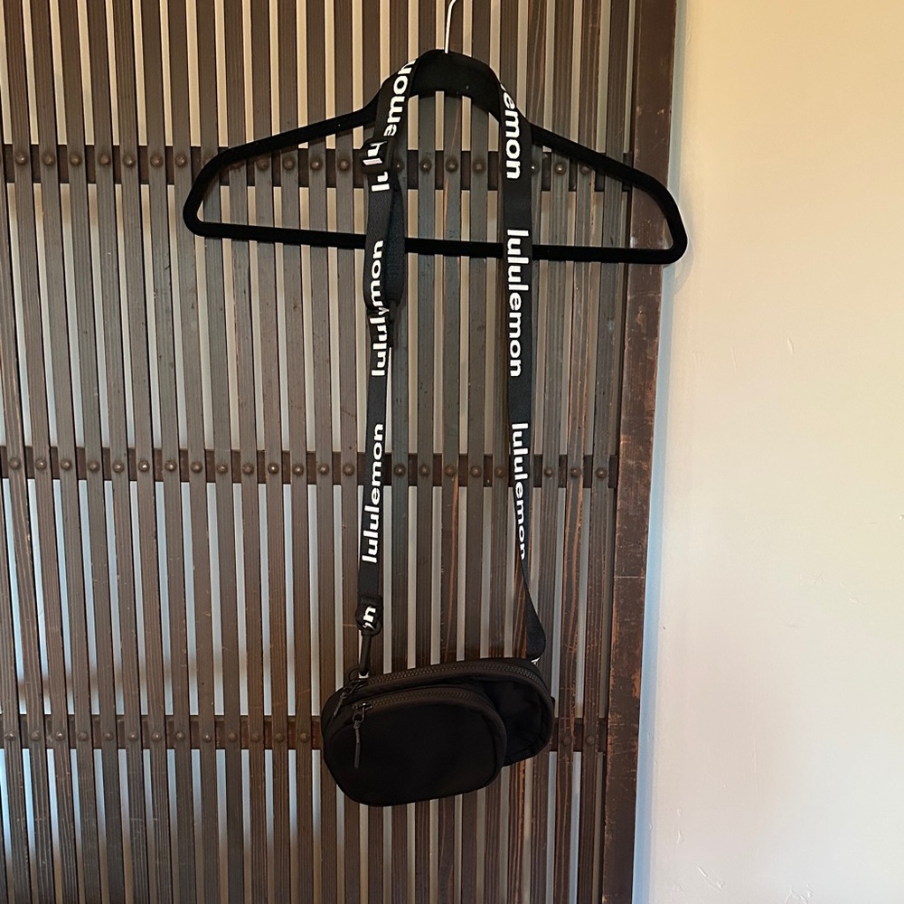 lululemon athletica The Rest is Written Black Belt Bag with Logo Strap